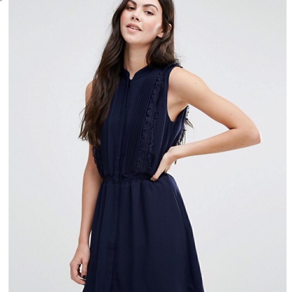 BNWOT Greylin Gianna Fringe Trim Shirt Dress Large